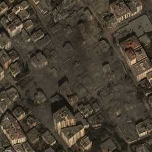 صورة جوية لمنازل سويت بالأرض جراء القصف الإسرائيلي على غزة