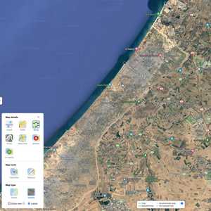 صورة لقطاع غزة على خرائط غوغل