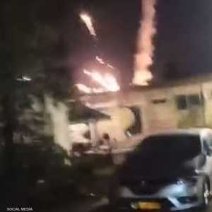 لحظة سقوط صاروخ القبة الحديدية وسط إسرائيل