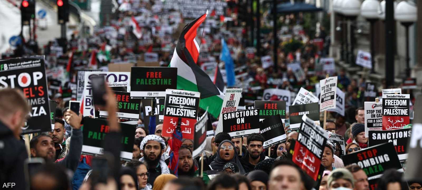 تظاهرة داعمة لغزة في العاصمة لندن في 21 أكتوبر