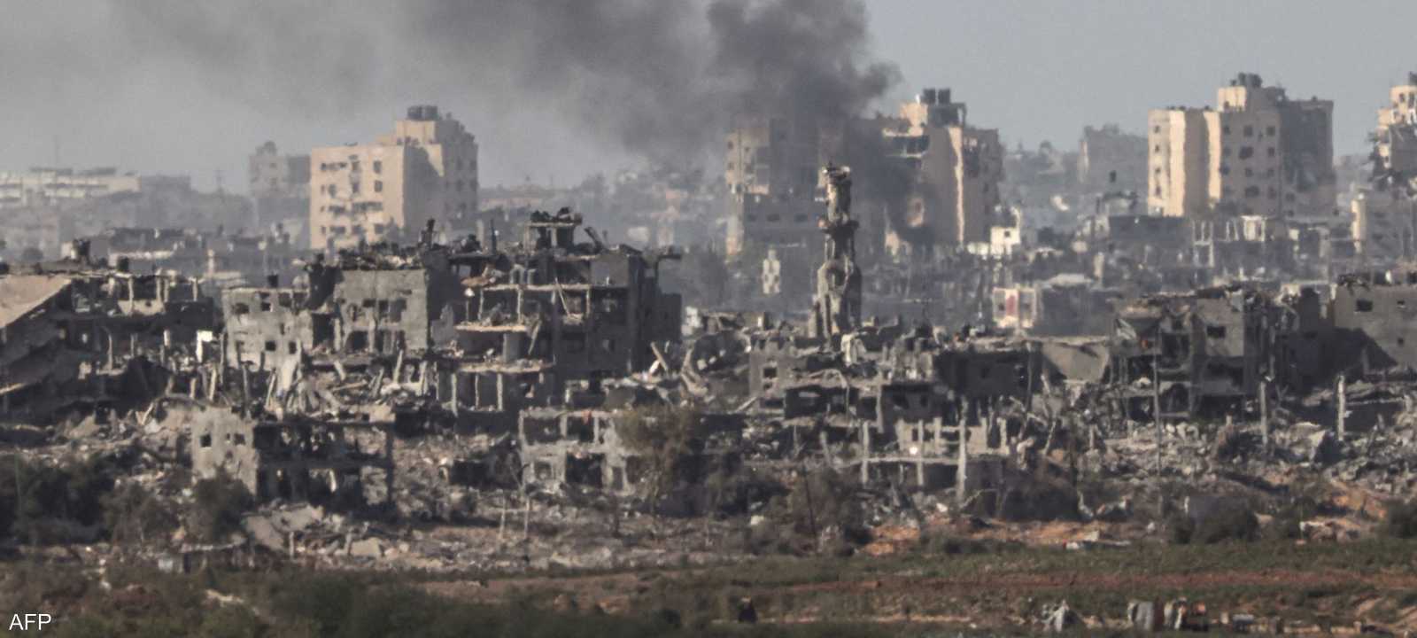 جانب من الدمار جراء القصف على غزة