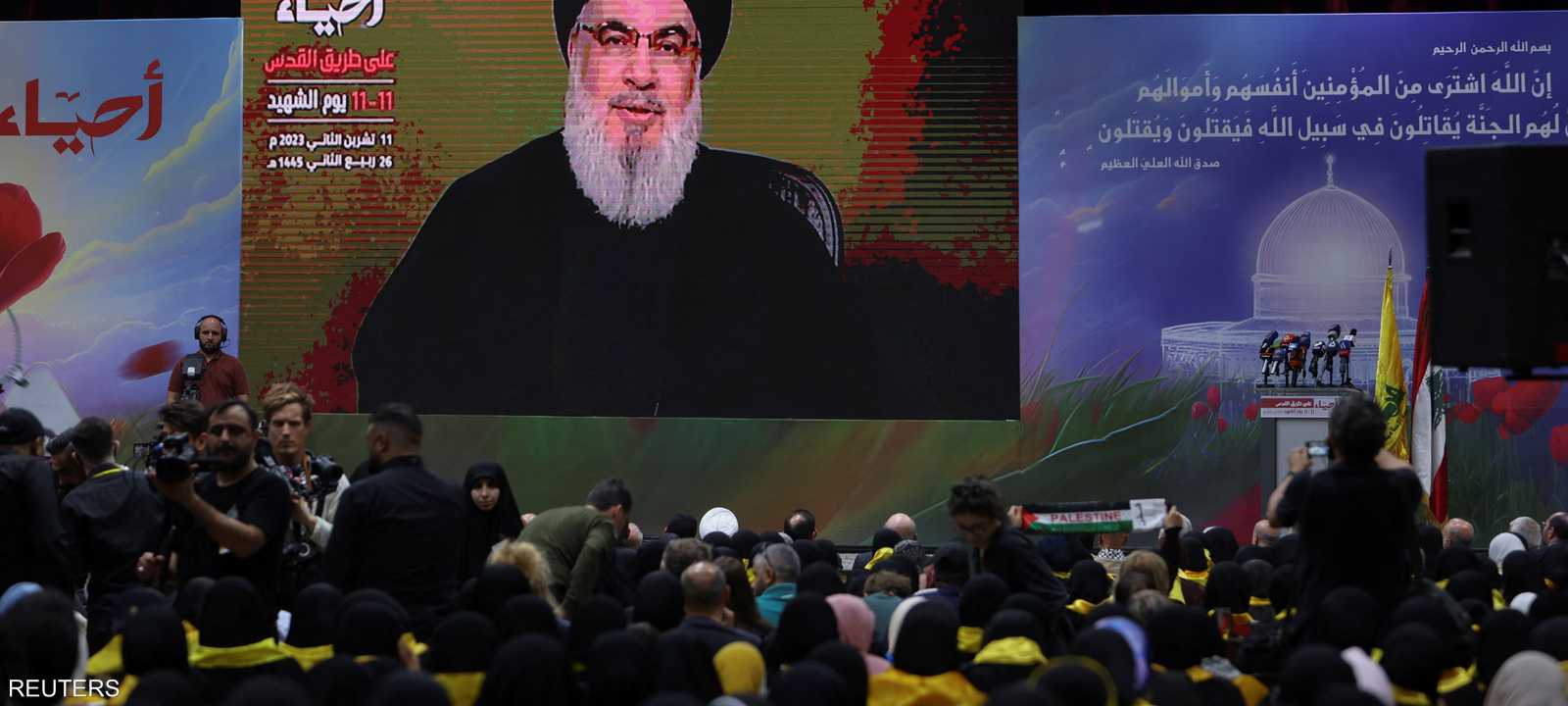 نصر الله خاطب أنصاره عبر الشاشات