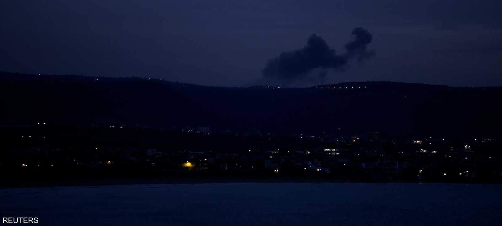 تصاعد الدخان من جنوب لبنان بعد القصف الإسرائيلي