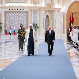 رئيس دولة الإمارات يستقبل الرئيس الروسي