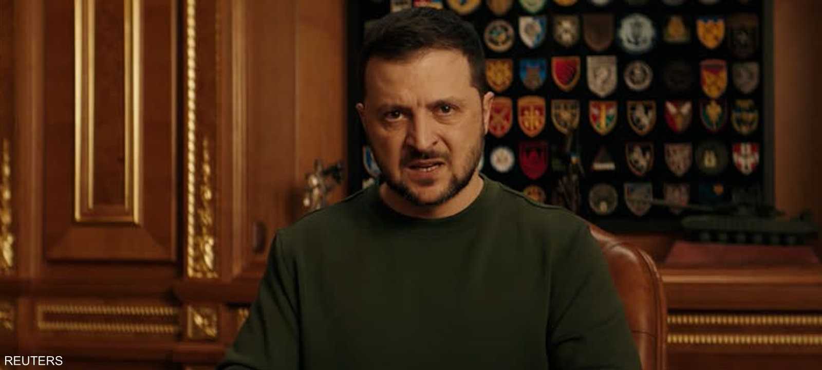 زيلينسكي في خطابه المتلفز استقبالا لعام 2024