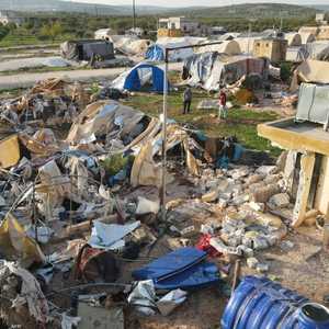 غارة في 2023 استهدفت مخيما للنازحين السوريين شمال غرب إدلب