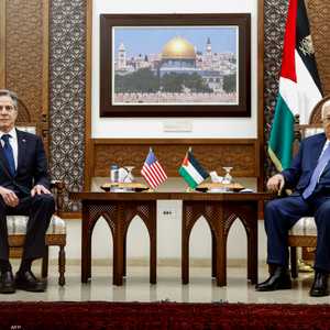 محمود عباس ووزير وأنتوني لينكن