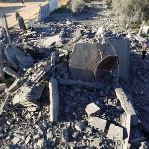 أضرار القصف الإسرائيلي في جنوب قطاع غزة