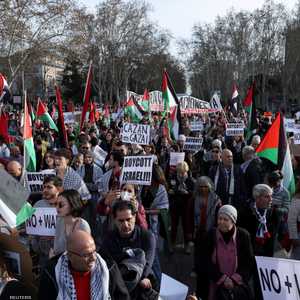 من التظاهرة الحاشدة في مدريد