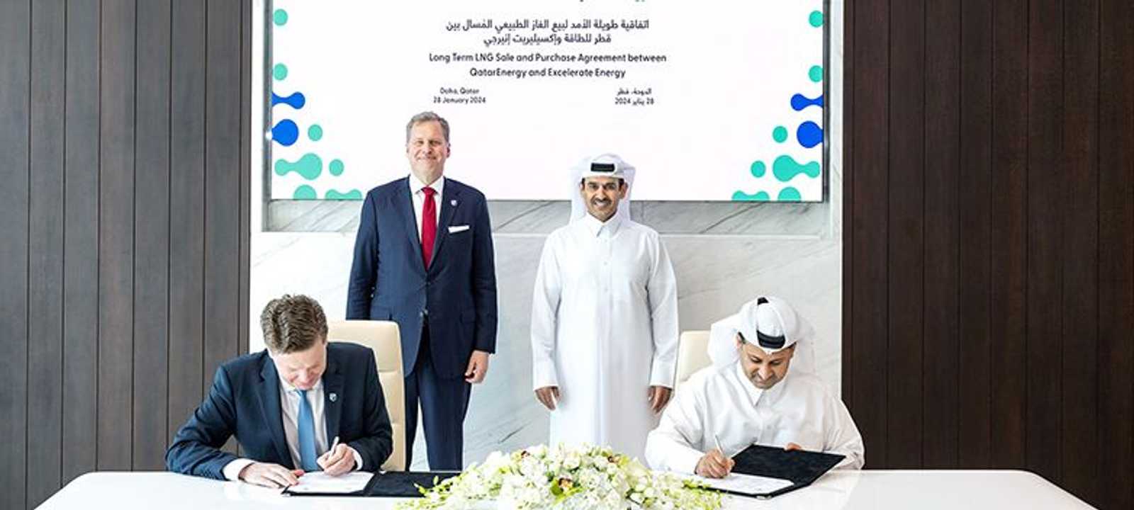 توقيع الاتفاق بين قطر للطاقة وإكسيليريت إنرجي