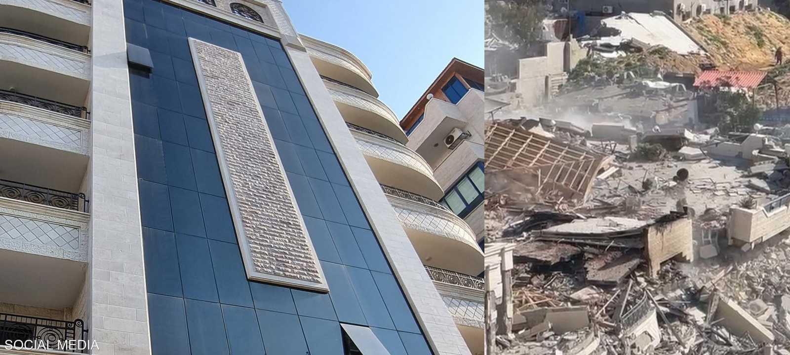 المبنى الذي تعرض للقصف الإسرائيلي