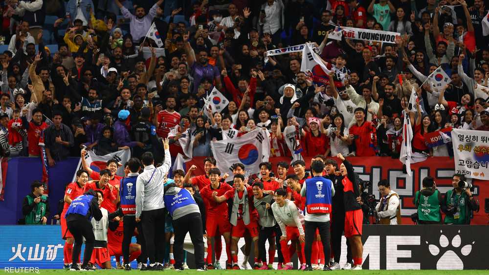 احتفال لاعبي كوريا الجنوبية