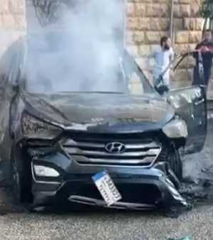 السيارة المستهدفة في النبطية