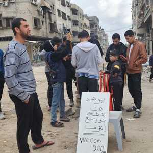 نقطة توزيع إنترنت في غزة