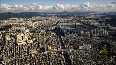مباني سكنية في مدينة سيول الكورية