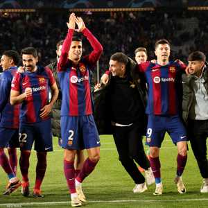 فرحة برشلونة بالفوز على نابولي