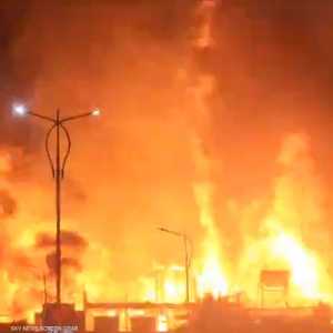 مشهد من الحريق في ستوديو الأهرام