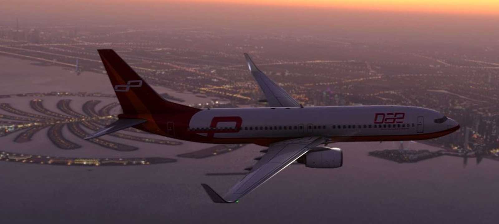 طائرة تحمل شعار شركة دبي لصناعات الطيران