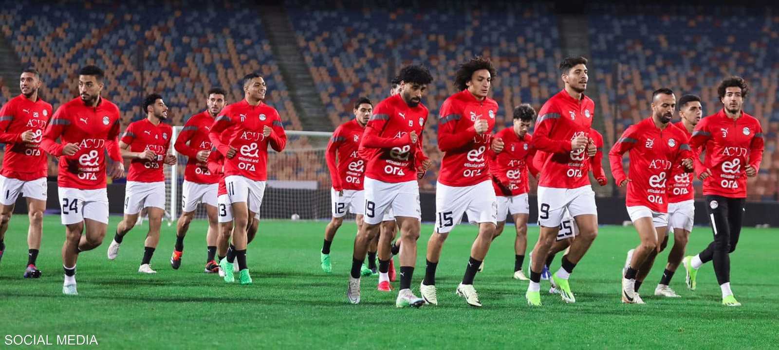 من تدريبات المنتخب المصري قبل المباراة