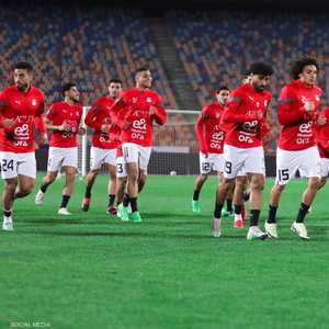 من تدريبات المنتخب المصري قبل المباراة