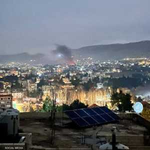 من الصور المتداولة للقصف الإسرائيلي