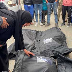 جثامين قتلى مدنيين بدير البلح جراء قصف إسرائيلي 19 مارس 2024