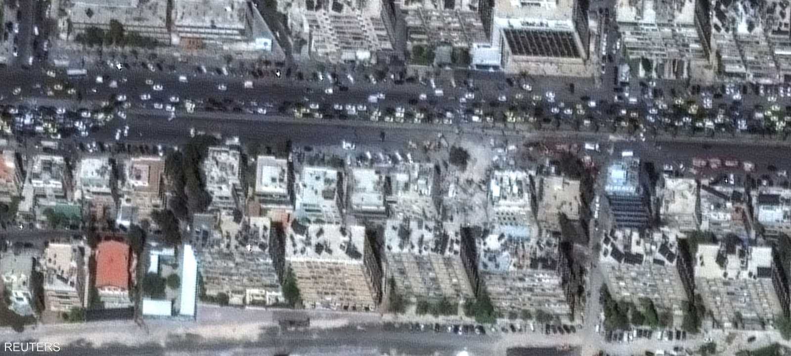 صورة جوية للقنصلية الإيرانية في سوريا بعد تعرضها للقصف