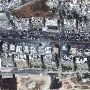 صورة جوية للقنصلية الإيرانية في سوريا بعد تعرضها للقصف