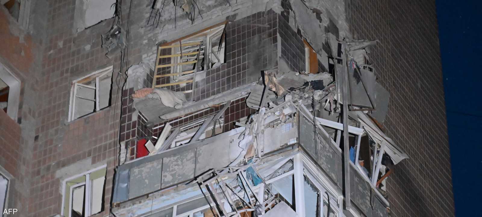 مسيرة روسية أصابت مبنى في خاركيف