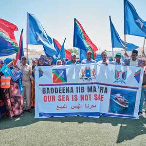 من مظاهرة في الصومال ضد "اتفاق الميناء"