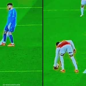 لحظة لمس غابرييل الكرة بيده داخل منطقة الجزاء