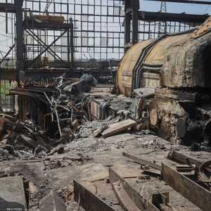 آثار القصف الذي استهدف منشأة في خاركيف (11 أبريل 2024)