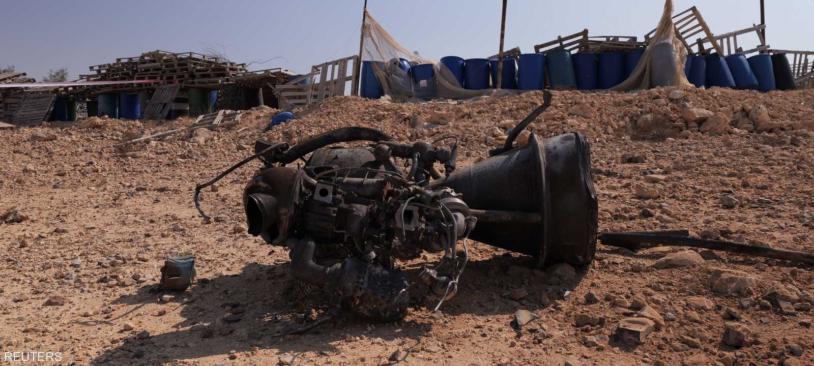 بقايا صاروخ إيراني أطلق باتجاه إسرائيل