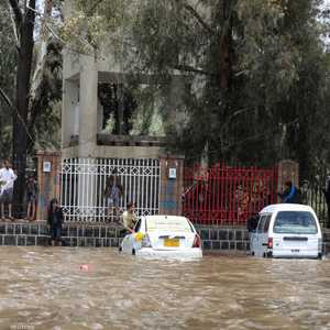 آثار الأمطار الغزيرة في صنعاء