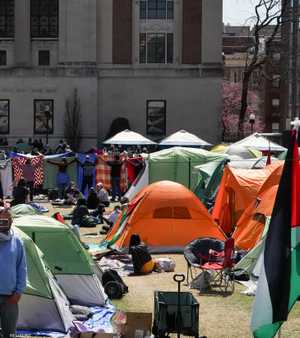 مخيم احتجاج طلابي لدعم الفلسطينيين في جامعة كولومبيا