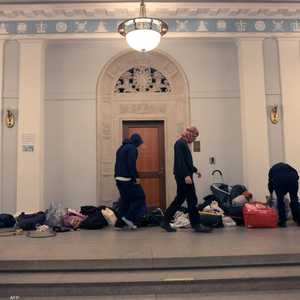 طلاب معتصمون داخل جامعة كولومبيا