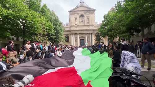تواصل المظاهرات الطلابية في فرنسا دعما للشعب الفلسطيني