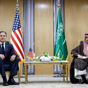 جانب من لقاء وزيري خارجية السعودية وأميركا بالرياض