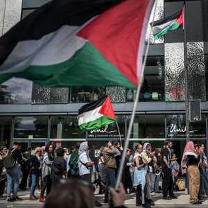 جانب من الاحتجاجات في جامعة لوزان