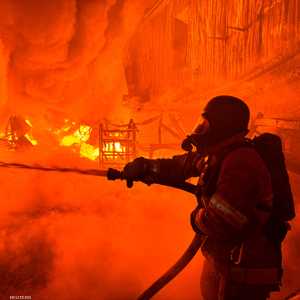 حرائق ناجمة عن القصف الروسي في خاركيف