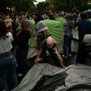 تظاهرة في جامعة جورج واشنطن في إطار حراك طلابي عالمي
