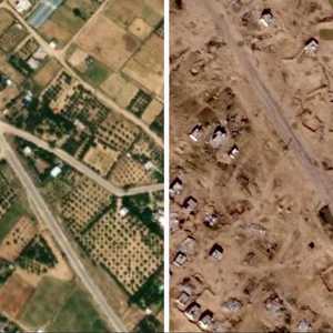 أراض زراعية في غزة قبل وبعد الحرب