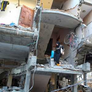 من آثار الدمار جرّاء القصف الإسرائيلي في رفح