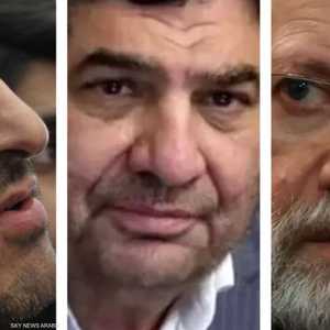 من اليمين: علي لاريجاني، محمد مخبر، وبرفيز فتاح