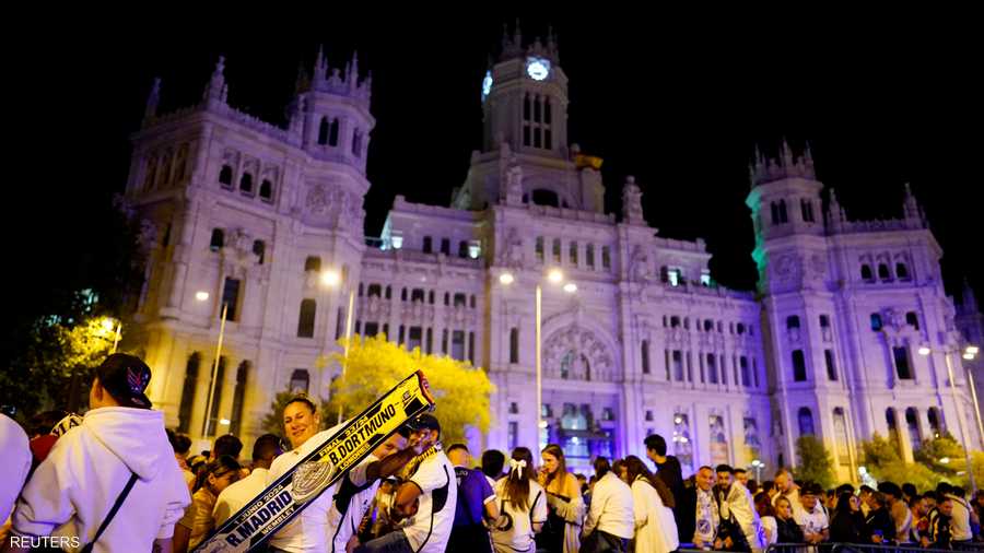 فرحة جمهور الريال في مدريد بإسبانيا.
