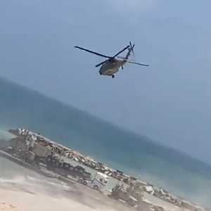 مروحية إسرائيلية على شواطئ غزة