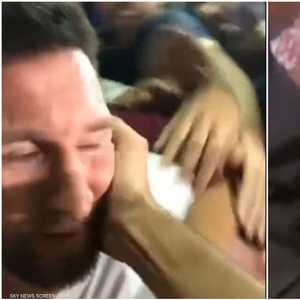 تشابه بين لقطة عمرو دياب ولقطة ميسي