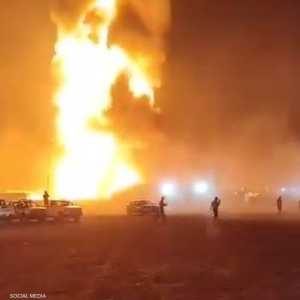 أنباء عن إصابات جراء الحريق الهائل