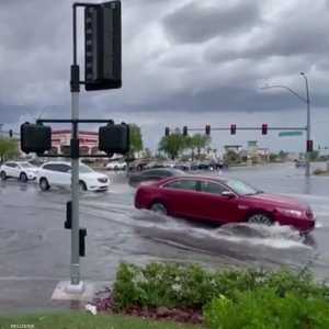 من الأمطار الغزيرة التي سقطت على لاس فيغاس