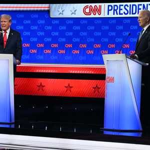 بايدن وترامب أثناء المناظرة